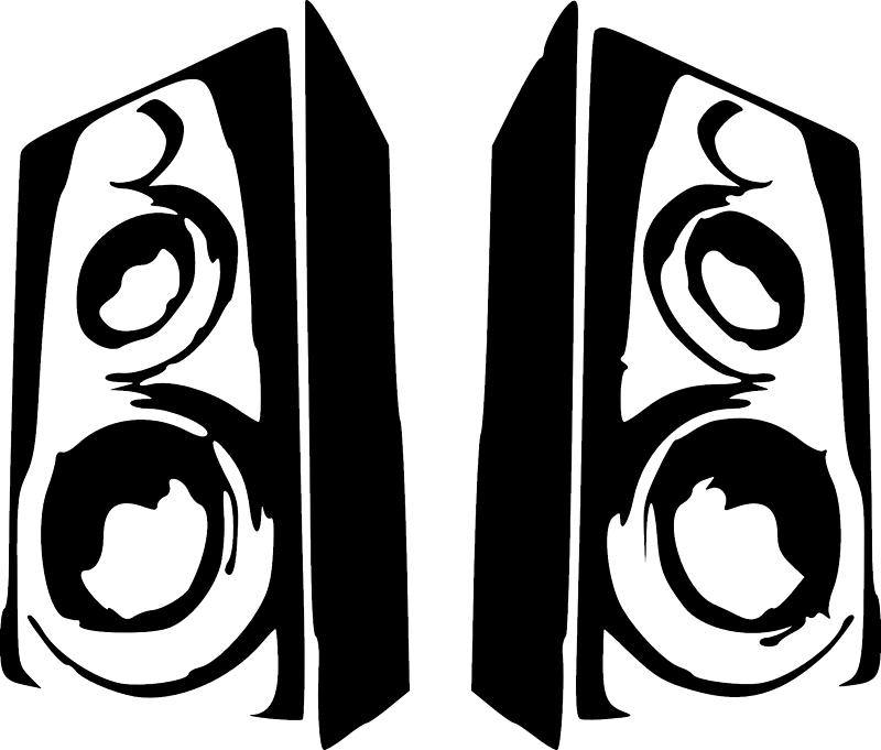 drawings of speakers that may appear in a technical rider for a DJ